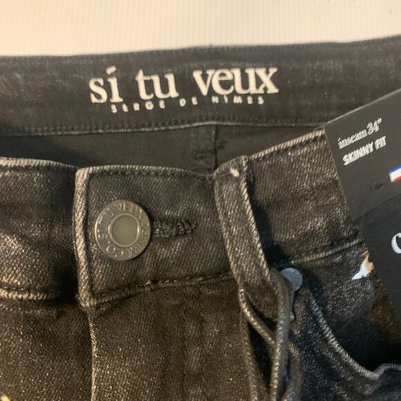 Si Tu Veux Superstack Black Wash Mens Jeans Size 34 - Picture 4 of 11